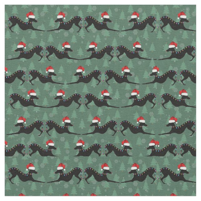 Tecido Fábico de Natal italiano Greyhound (Detalhe)