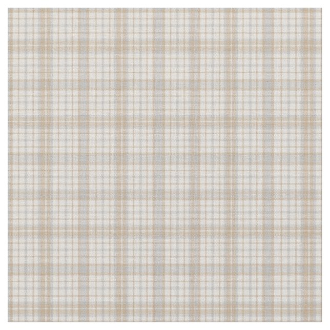 Tecido Fabr Padrão de Xadrez de Cinzentos Neutros e Beige (Detalhe)