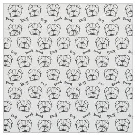 Tecido Fabric with an english bulldog pattern