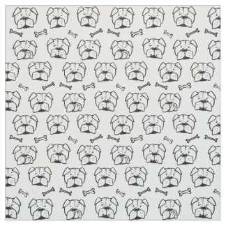 Tecido Fabric with an english bulldog pattern