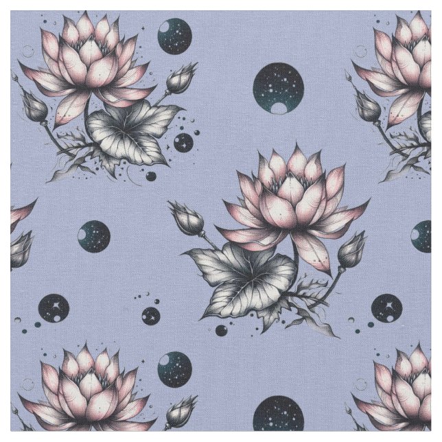 Tecido Fabric with bottom woven lotuses (Detalhe)