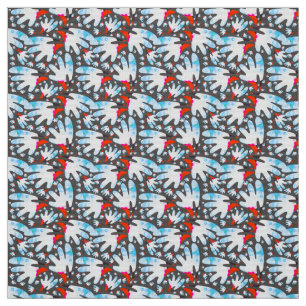 Tecido Face de ave aquosa - Abstrato de cor vibrante e co