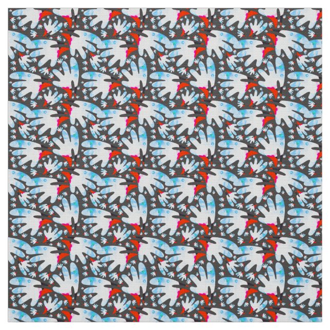 Tecido Face de ave aquosa - Abstrato de cor vibrante e co (Modelo)