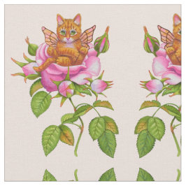Tecido Fada Kitten Descendendo em Rosa