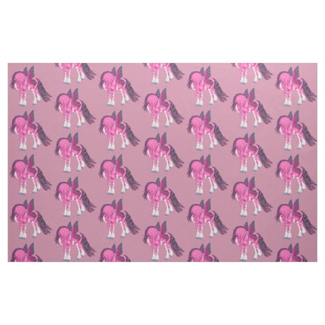 Tecido Fada Pixie de Fantasia Cavalo Clydesdale (Fat Quarter)