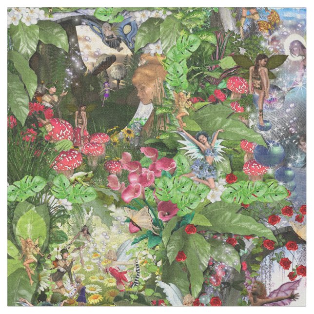 Tecido Fairy Kingdom Forest Dreamland Fantasy Stories (Detalhe)