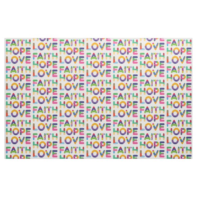Tecido Faith Hope Love (Fat Quarter)