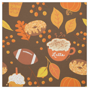 Tecido Fall Deixa Futebol e Pumpkin Spice Patterno
