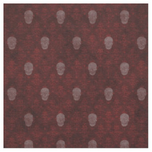 Tecido Falln Victorian Skulls Red