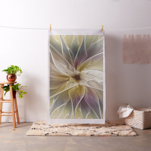 Tecido Fantasia Floral, Dourada, Abstrato de Gato, Arte F