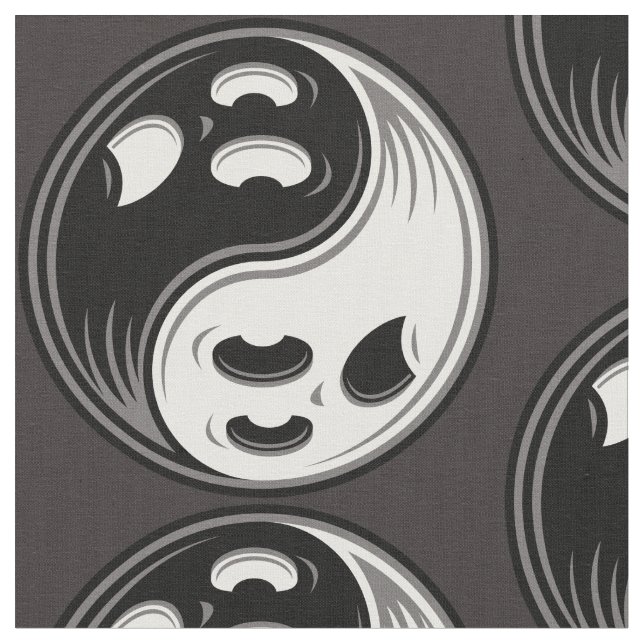 Tecido Fantasma Yin Yang Black and White (Detalhe)