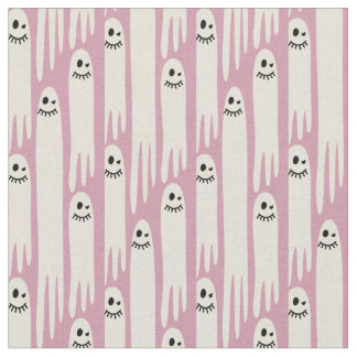 Tecido Fantasmas Amigáveis em Creme e Rosa – Padrão de Ha