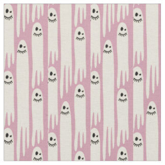 Tecido Fantasmas Amigáveis em Creme e Rosa – Padrão de Ha