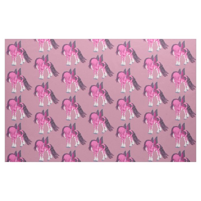 Tecido Fantasy Pixie Fairy Clydesdale Horse (Fat Quarter)