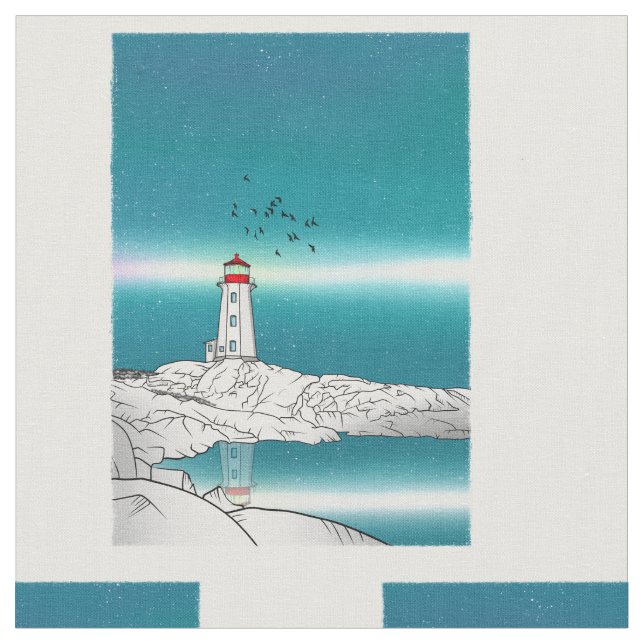 Tecido Farol Peggys Cove Canada Nova Escócia (Detalhe)