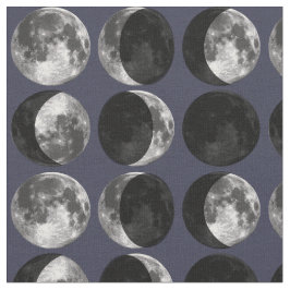 Tecido Fases da Lua. Abstrato preto azul escuro céu estre