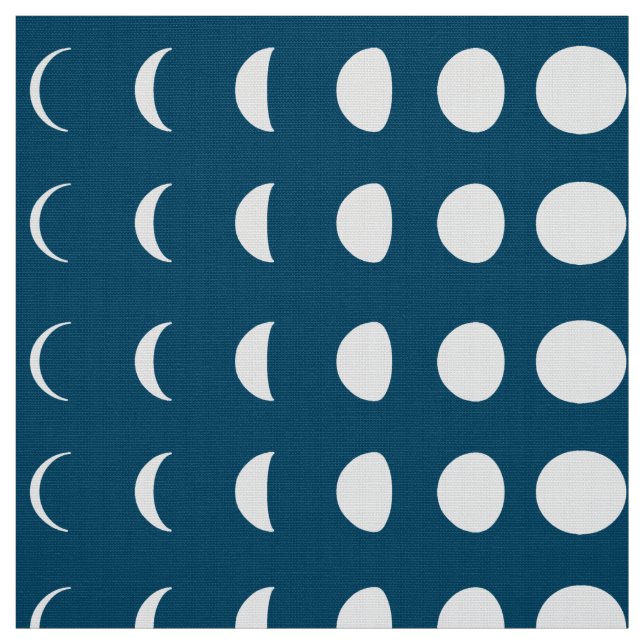 Tecido Fases da Lua no Azul Profundo da Meia-Noite (Modelo)