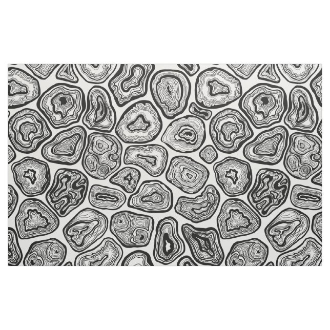 Tecido Fatias de agato em preto e branco (Fat Quarter)