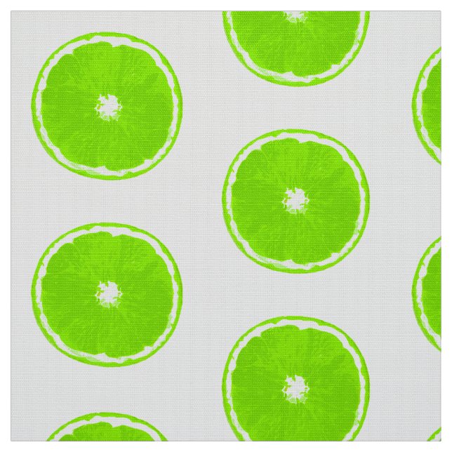 Tecido Fatias de Limão de pop Art - fundo branco (Modelo)