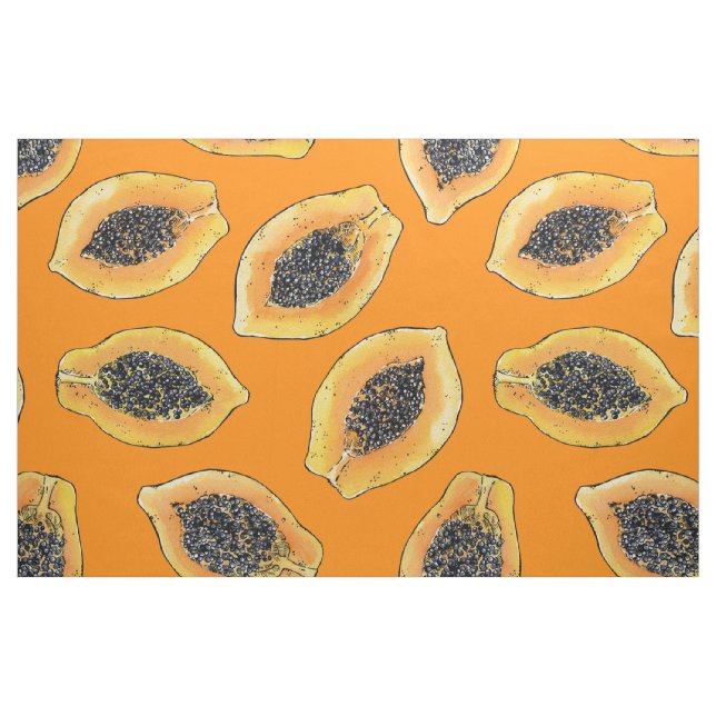 Tecido Fatias de Papaya em laranja (Fat Quarter)