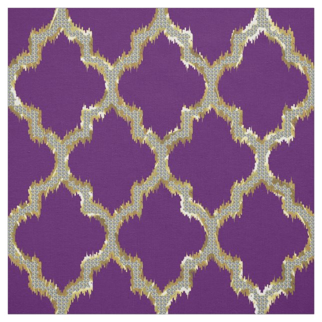 Tecido Faux Dourado Quatrefoil Ikat (Modelo)