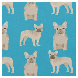 Tecido Fawn French Dog Teal