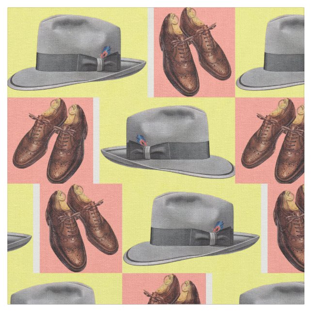 Tecido fedora dos anos 50 e impressão dos calçados do (Detalhe)