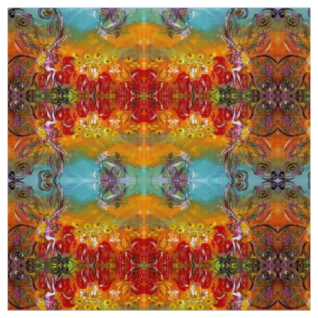 Tecido FEIRAS DE FLORES VERMELHOS Fantasia Floral (Modelo)