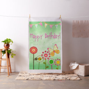 Tecido Feliz aniversário