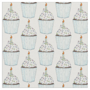 Tecido Feliz aniversário, Cupcake de Bolo Sprinkles Celeb