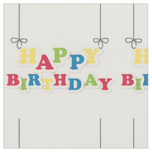 Tecido Feliz Aniversário das Cartas