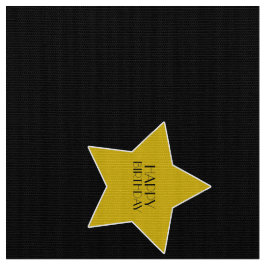 Tecido Feliz aniversário, Dourado retrocesso de Star Holl