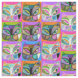 Tecido Feliz Cat Rainbow