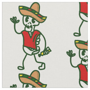 Tecido feliz cinco de mayo esqueleto esquelético mexican