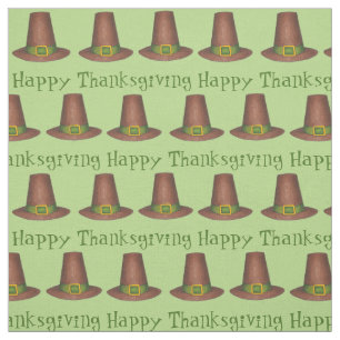 Tecido Feliz Dia de Ação de Graças Castanho Verde Peregri