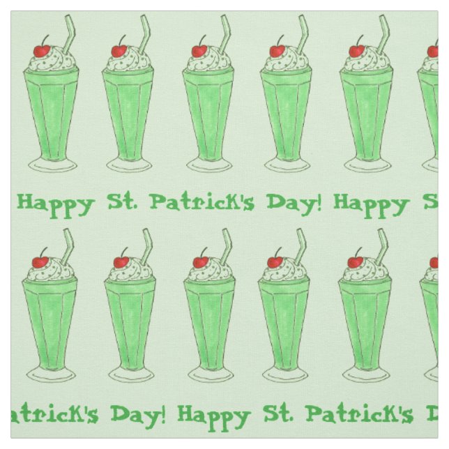 Tecido Feliz Dia de São Patrício Shamrock Green Shake (Modelo)