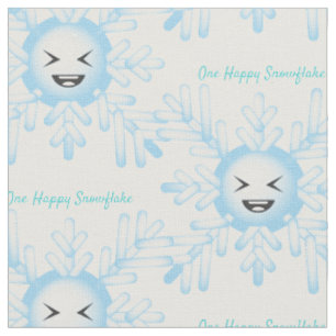 Tecido Feliz Floco de Neve Emoticon Thunder_Cove