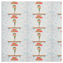 Tecido Feliz ginasta de Natal Elf