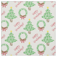 Feliz Howlidays Paw Imprime Árvores de Natal e Rua