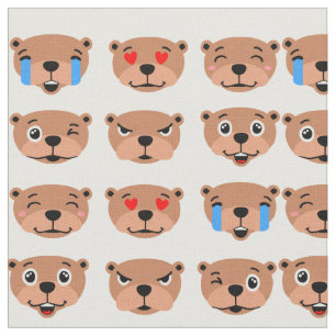 Tecido feliz menininho emoji kawaii