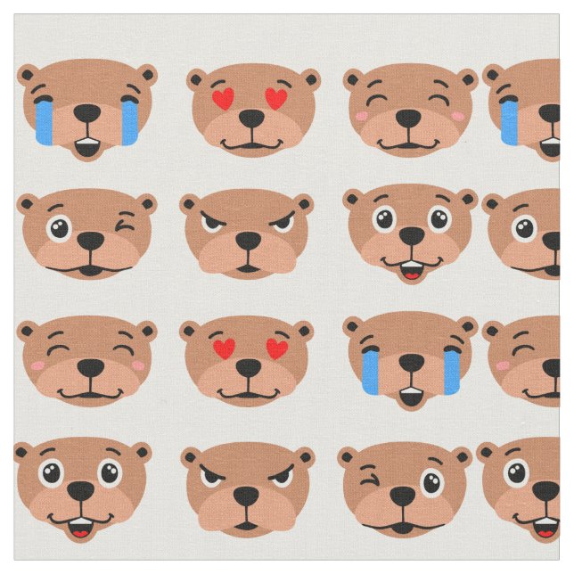Tecido feliz menininho emoji kawaii (Detalhe)