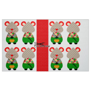 Tecido Feliz Natal, Ano Novo, Natal, feliz, rato