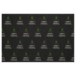 Tecido Feliz Natal com a bandeira da Jamaica