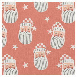 Tecido Feliz Natal - Face de Papai Noel berçário inverno