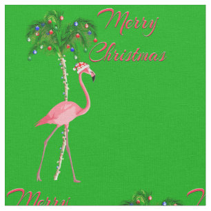 Tecido Feliz Natal Flamingo