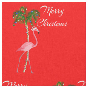 Tecido Feliz Natal Flamingo