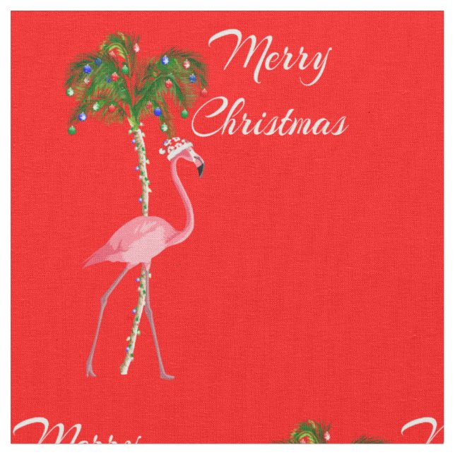 Tecido Feliz Natal Flamingo (Detalhe)