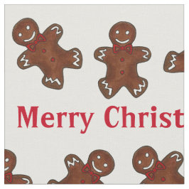 Tecido Feliz Natal Pão Gingerido Homem Homens