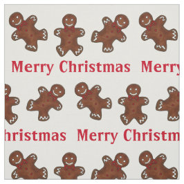Tecido Feliz Natal Pão Gingerido Homem Homens