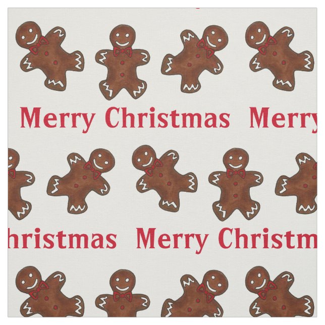 Tecido Feliz Natal Pão Gingerido Homem Homens (Modelo)
